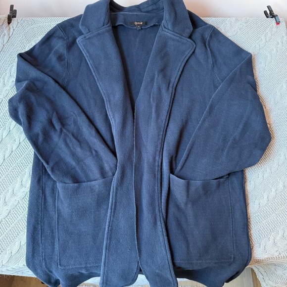US Navy Jackets & Blazers - Quince 100% Organic Cotton Knit Blazer, Navy Women's Size Large Eco Friendly